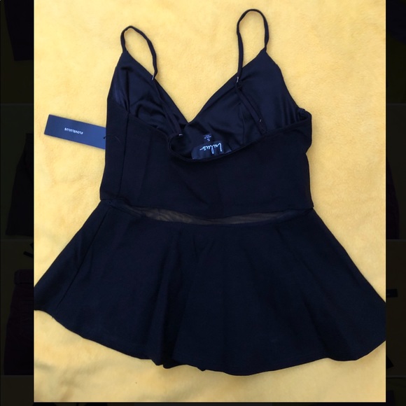 Nwt! Lulu's black mesh peplum. Size S - Picture 4 of 4